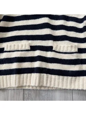 Blu Pepper Preppy Nautical Old Money Sailor Knit Stripe Fisherman Sweater medium thumbnail 3