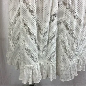Free People White & Gray Polka Dot Sleeveless Lace Summer Dress XS thumbnail 5