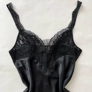 Victoria’s Secret Vintage Gold Label Gothic Satin Lace Slip Dress Black Medium thumbnail 6