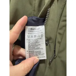 Barbour Elper Waterproof Parka Jacket Olive Green Faux Fur Hood US 4 thumbnail 8
