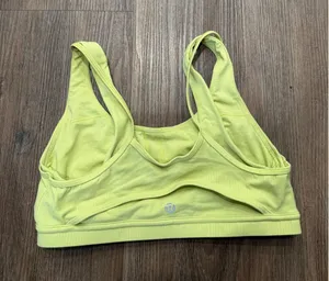Lululemon Lime Green Double Strap Racerback Sports Bra Size 8 W2CQGS thumbnail 1