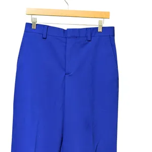 Zara Womens Cobalt Blue High Rise Wide Leg Trousers Pants Size 29 Long‎ Inseam thumbnail 3