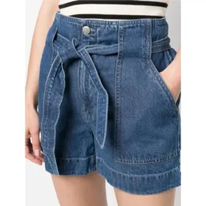 Lauren Ralph Lauren Denim Shorts Women‎ 4 Blue Paperbag Waist Belted High Rise thumbnail 2