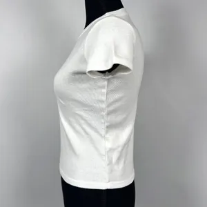 John Galt Brandy Melville Baby Tee Women's Embroidered‎ Cropped Y2K White Small thumbnail 3
