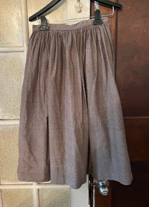 Vintage Women's Brown Textured A-Line Skirt thumbnail 1