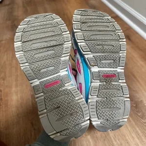 Skechers | Women's Flex Sole Grey Pink Blue Athletic Running Shoes, Size 6.5‎ thumbnail 5