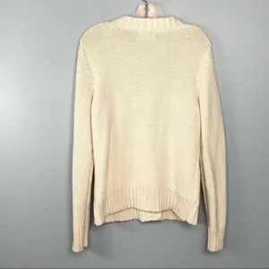 Vintage GoFish Cream Cable Knit Button Up Cardigan Sweater Large Buttons XL thumbnail 5