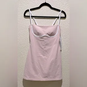 ALO Yoga NWT Airbrush Streamlined Dress Pink Quartz White Size S thumbnail 3