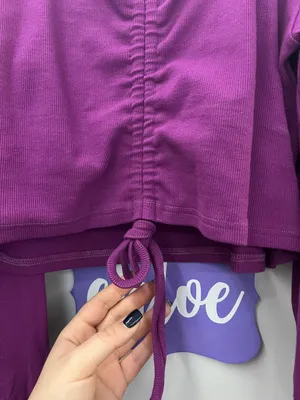 Rebdolls purple long sleeve crop top thumbnail 2