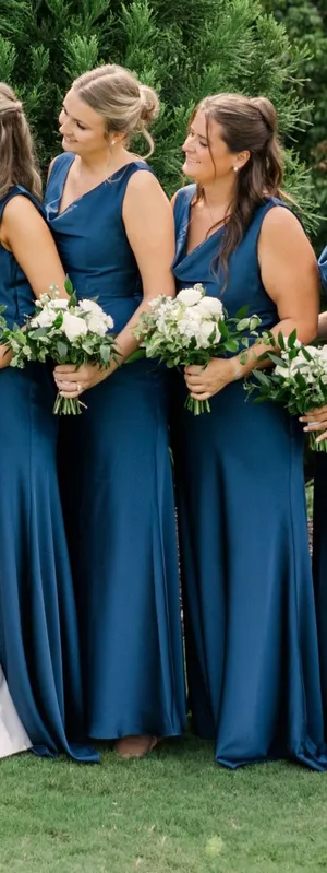 Navy blue bridesmaid dress Size 2 thumbnail 1