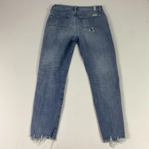 7‎ For All Mankind Josefina Jeans Womens 28 Blue Boyfriend Distressed Raw Hem thumbnail 13