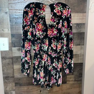 Show Me Your Mumu Floral Velvet Long Sleeved Romper thumbnail 5