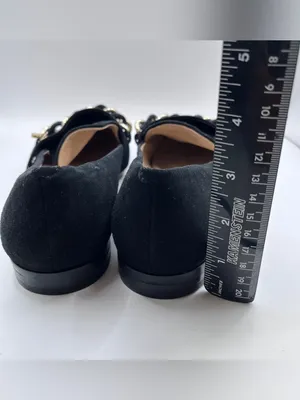 Karl Lagerfeld Paris Lynette Women's Black Suede Chain Loafer Flats Shoes 8.5M thumbnail 8