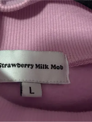 Strawberry Milk Mob Cropped Turtleneck Sweatshirt thumbnail 2