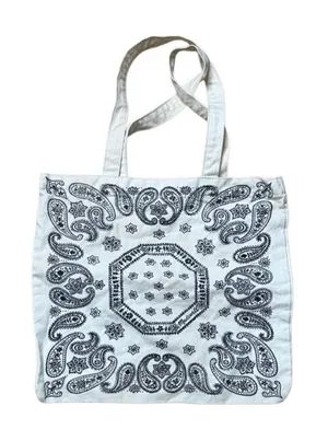 Madewell Reusabale Canvas Bandana Paisley Tote Cream thumbnail 1