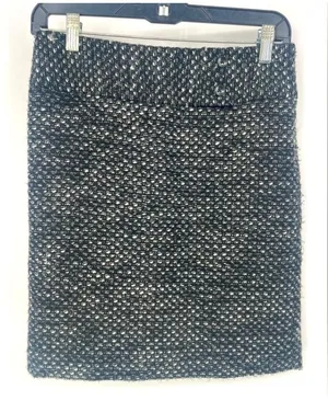 Ann Taylor Tweed Pencil Skirt‎ Black White Textured Office Wear thumbnail 1