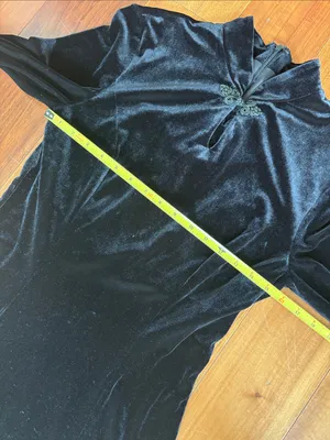 Vintage black velvet dress thumbnail 4