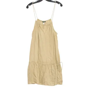 J Crew Linen Dress Minimalist Coastal Beach Resort Boho Neutral Summer Casual M thumbnail 5