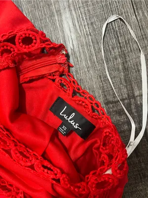 LULUS Any Sway, Shape or Form Red Lace Halter Dress thumbnail 6