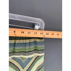 Avatar Green Chevron Striped Boho Mini Skirt Ruffle Hem Elastic‎ Waist Womens S thumbnail 4