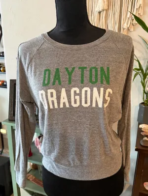American Apparel ‘Dayton Dragons’ gray long sleeve woman’s top size Small thumbnail 1