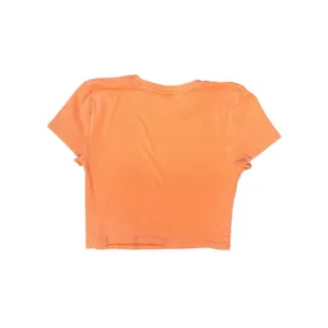 Aritzia TNA Ribbed Cropped Baby Tee Size Large Orange Stretch Cotton Casual thumbnail 3