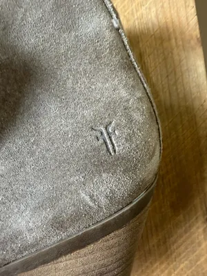 Frye Judith Zip Ankle Booties Boots Block Heel Size 8M taupe Grey Suede thumbnail 5