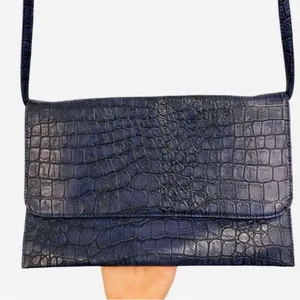 Brahmin Leather Envelope Bag Croc Detail Leather Crossbody Laptop Bag By Orange Caramel thumbnail 1