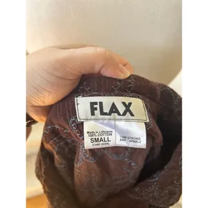FLAX Brown Corduroy & Blue Floral Embroidery Button Up Jacket thumbnail 5