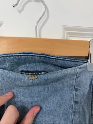 Carmar Light Blue Denim Mini Skirt with White Side Zippers thumbnail 4