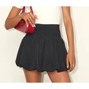 Lulu's Bubble Hem Mini Skort Cutely Defined Size M Black thumbnail 5