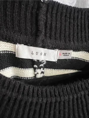 Lush Black and white Striped Crewneck Sweater thumbnail 3