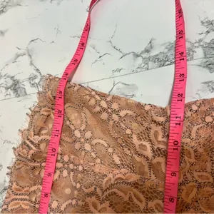 NBD Revolve Secrets Revealed Lace Asymmetrical Romper in Dusty Rose Sz XS thumbnail 10