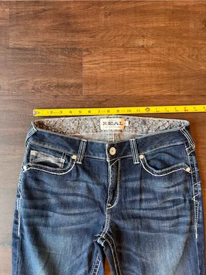 Ariat REAL Straight Leg Jeans Womens 32 XL Blue Dresden Real Mid Rise Straight thumbnail 4