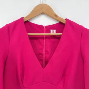 Amanda‎ Uprichard Hot Pink Mini Dress Large V-Neck Flutter Sleeve Party Cocktail thumbnail 3