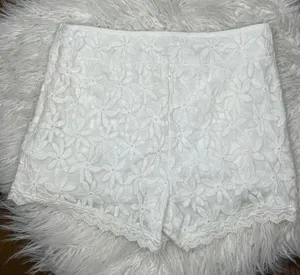 Monteau- White Shorts with Floral Lace Overlay thumbnail 1