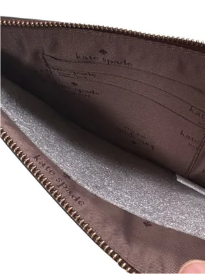 NWT Kate Spade Leather Medium Zipper Wristlet Bronze Retail $159.00 thumbnail 6