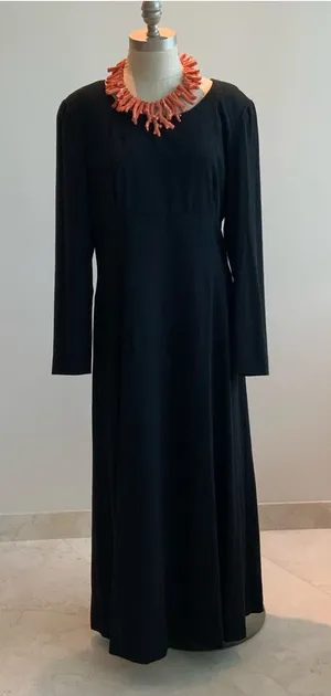 Classic Liz Claiborne Black Long Sleeve Maxi Dress sz 14 thumbnail 1