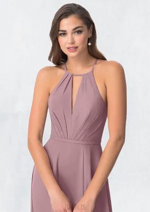 Azazie A-Line Pleated Chiffon Floor-Length Dress Size A2 thumbnail 2