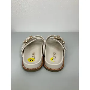 Jason Wu Womens Cream Linen‎ Double Buckle Slide Sandals Gold Bamboo Detail 9 thumbnail 4