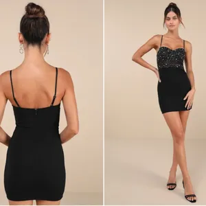 LULU's Prom Wedding Elegant Sexy Bustier Corset Rhinestone Holiday Party Mini thumbnail 4