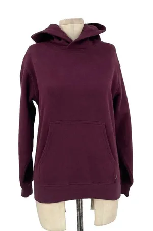 Aritzia Tna Cozy Fleece Perfect‎ Hoodie Sweatshirt Pullover Dark Purple Size XXS thumbnail 1