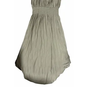 Miou Muse Halter Neck Ruffle Dress Khaki Green Women's Size‎ Medium thumbnail 5