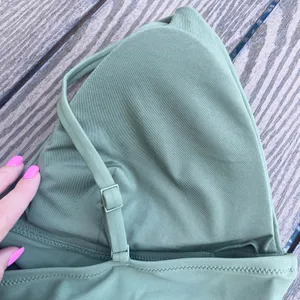 NWT aerie XXL triangle olive green triangle padded bikini top thumbnail 4