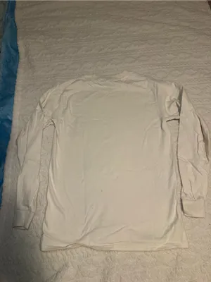 Gildan Ultra Cotton Long Sleeve Shirt Top Starbound Cream Small thumbnail 5