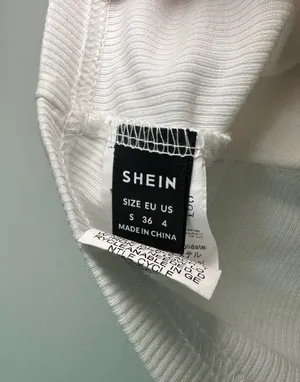 Shein Ribbed Lace Trim Crop Cami Size S White thumbnail 4