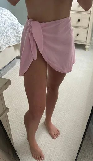 New Pink Terrycloth Bikini Wrap Skirt thumbnail 1