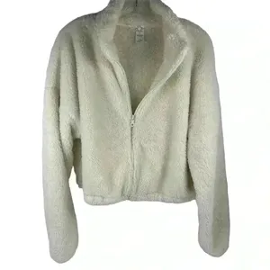 OFFLINE by Aerie Women's Large White Fleece Zip-Up‎ Teddy Jacket Cropped thumbnail 9