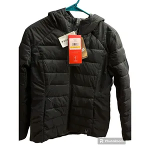 NWT Spyder Clara Puffer jacket Black Hooded Coat Woman size medium thumbnail 4