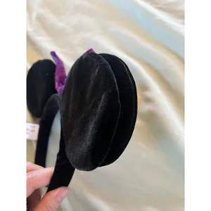Disney Parks Minnie Mouse Pin Trader Ears Headband Only 2017 Black Purple Bow thumbnail 4